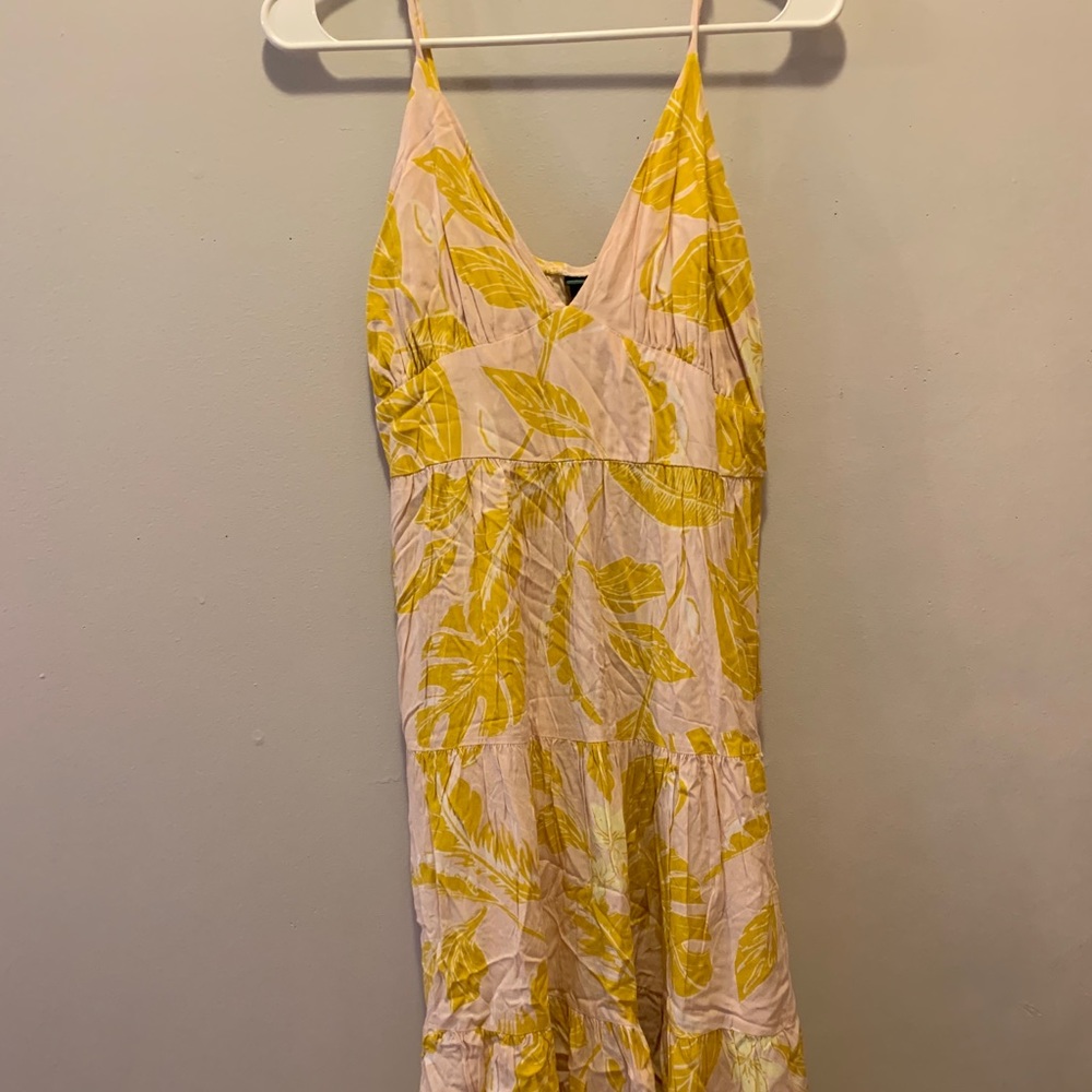 Pink and Yellow Spaghetti Strap Dress